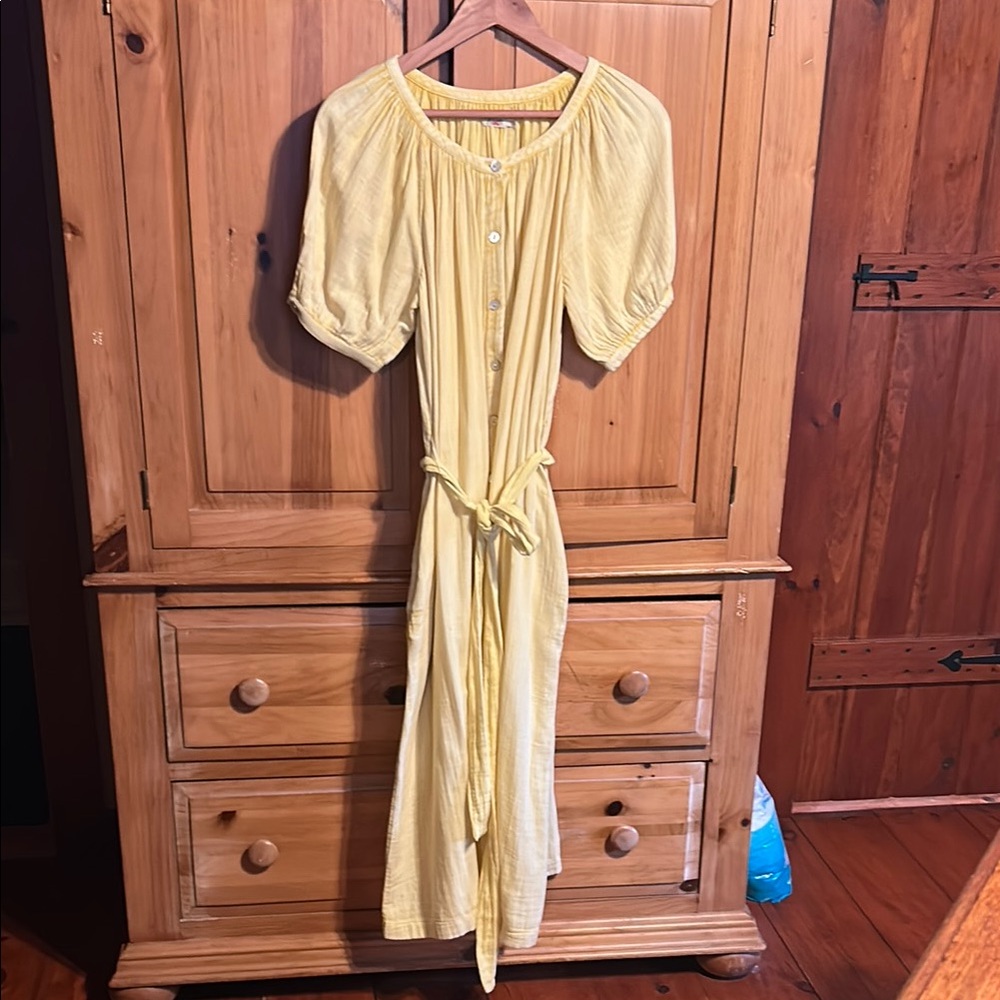 Faherty 100% Organic cotton yellow maxi dress